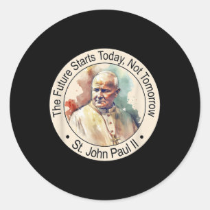 St. Papst Johannes Paul Ii Berühmte katholische He Runder Aufkleber