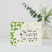 St Partick's Day Irish Segen Green Kleeblatts Postkarte (Stehend Vorderseite)