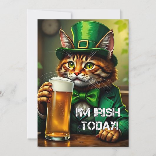 St. Pat Cat Feiertagskarte (Vorderseite)