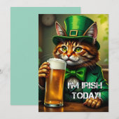 St. Pat Cat Feiertagskarte (Vorne/Hinten)