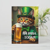St. Pat Cat Feiertagskarte (Stehend Vorderseite)
