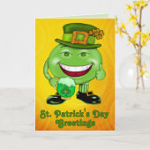 St. Pat Green Man Einladung oder Gruß (Gelbe Blume)