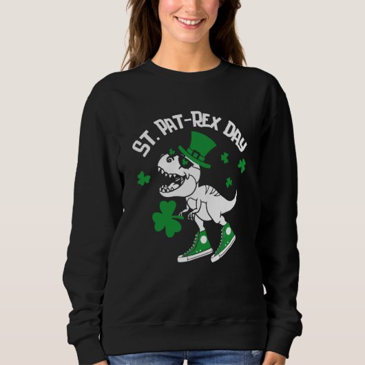 St Pat Rex Day Dinosaur Lucky Shamrock St Patrick' Sweatshirt (Vorderseite)