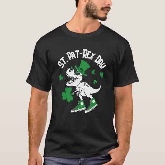St Pat Rex Day Dinosaur Lucky Shamrock St Patrick' T-Shirt (Vorderseite)