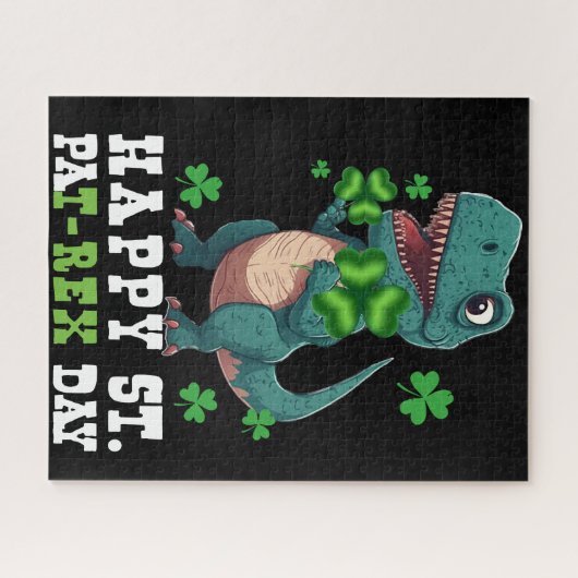 St Pat T-Rex Saint Patrick's Day Dinosaur Puzzle (Horizontal)