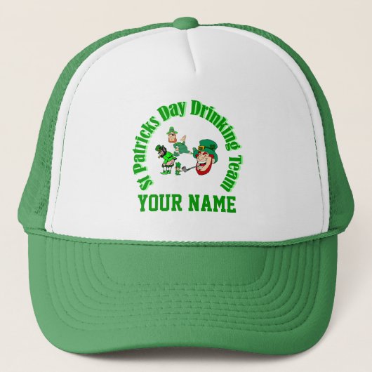 St. Patrcks Tagestrinkteam Truckerkappe (Vorderseite)