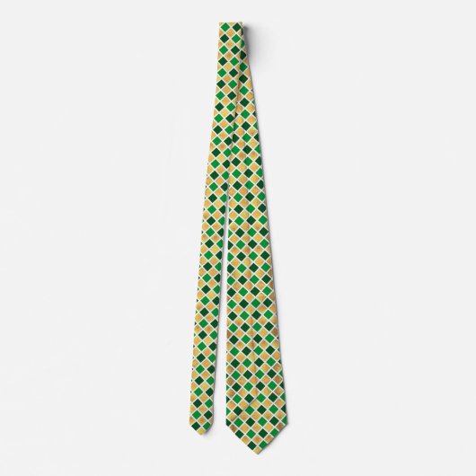 St. Patric Geometric Pattern Gold and Green Krawatte (Rückseite)