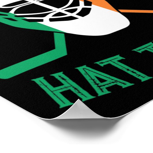 St Patrick#39;s Day Saint Hat tricks Irish Flag Fu Poster (Ecke)