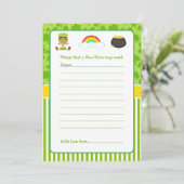 St Patrick African American Baby Girl Advice List Einladung (Stehend Vorderseite)