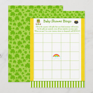 St Patrick African American Girl Baby Shower Bingo Einladung