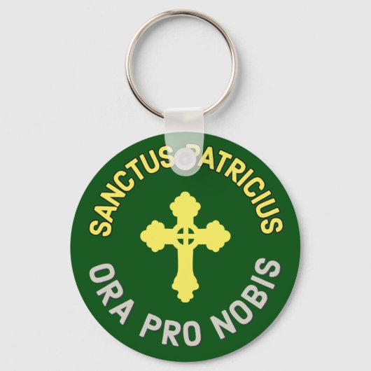 St. Patrick beten für uns Latin Mass Katholic Gree Schlüsselanhänger (Vorderseite)