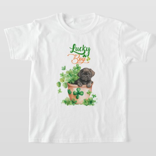 St Patrick Black Labrador Puppy Dog Lucky Boy T-Shirt (Ablage )