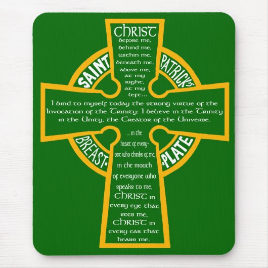 St Patrick Brustplatte Mousepad (Vorne)