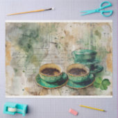 St. Patrick Coffee Kleeblatt Vibe Collage Harmony Seidenpapier (Basteln)