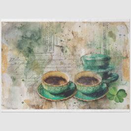 St. Patrick Coffee Kleeblatt Vibe Collage Harmony Seidenpapier