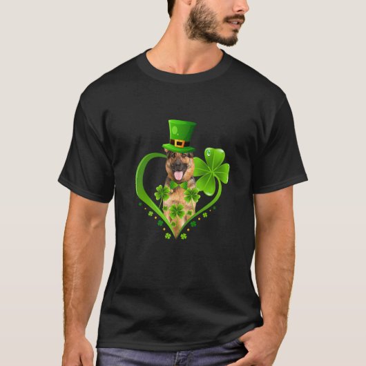 St. Patrick Cute Leprechaun German Shepherd Dog Sh T-Shirt (Vorderseite)