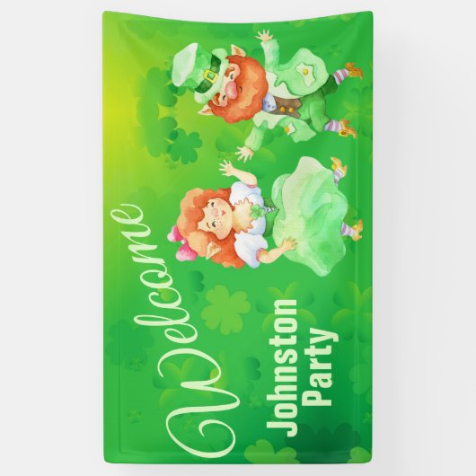 St. Patrick Dancing Leprechaun Begrüßungsbanner Banner (Vertikal)