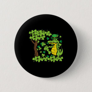 St Patrick Day Alligator Kleeblatt Saint Pattys Me Button