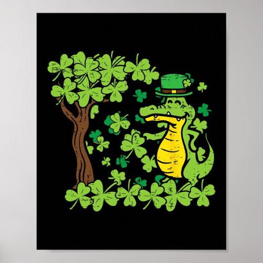 St Patrick Day Alligator Kleeblatt Saint Pattys Me Poster (Vorne)