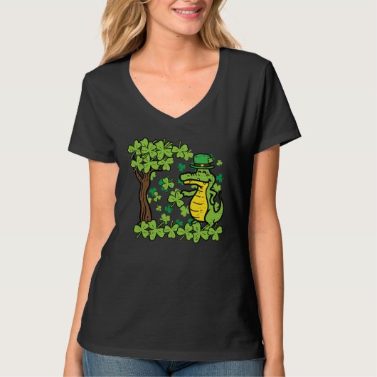 St Patrick Day Alligator Shamrock Saint Pattys Men T-Shirt (Vorderseite)