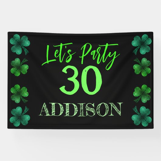 St Patrick Day Birthday Lasse Party Kleeblatt Banner (Horizontal)