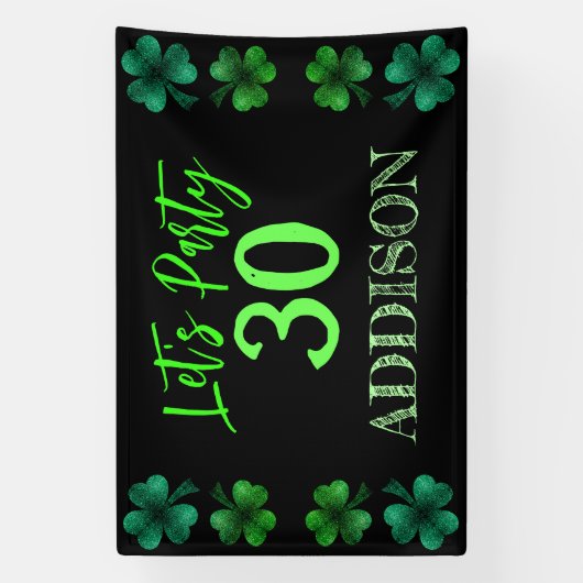 St Patrick Day Birthday Lasse Party Kleeblatt Banner (Vertikal)