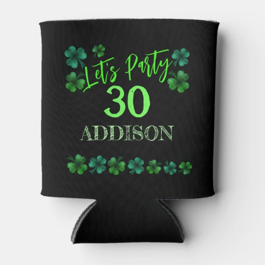 St Patrick Day Birthday Lasse Party Kleeblatt Dosenkühler (Vorderseite)