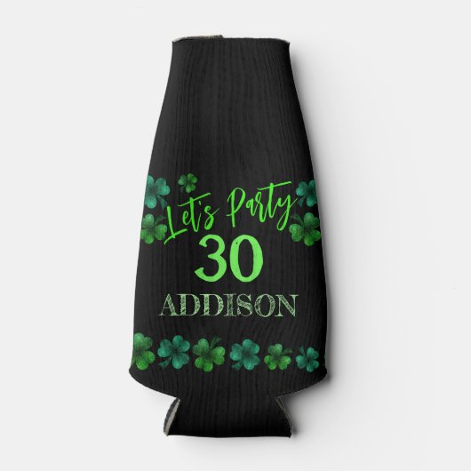 St Patrick Day Birthday Lasse Party Kleeblatt Flaschenkühler (Vorderseite)