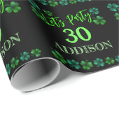 St Patrick Day Birthday Lasse Party Kleeblatt Geschenkpapier (Rolleneckpunkt)