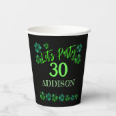 St Patrick Day Birthday Lasse Party Kleeblatt Pappbecher (Rückseite)