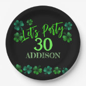 St Patrick Day Birthday Lasse Party Kleeblatt Pappteller (Vorderseite)