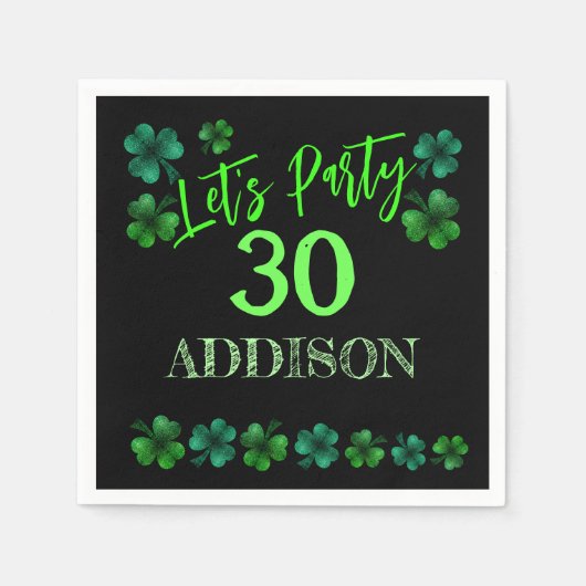 St Patrick Day Birthday Lasse Party Kleeblatt Serviette (Vorderseite)