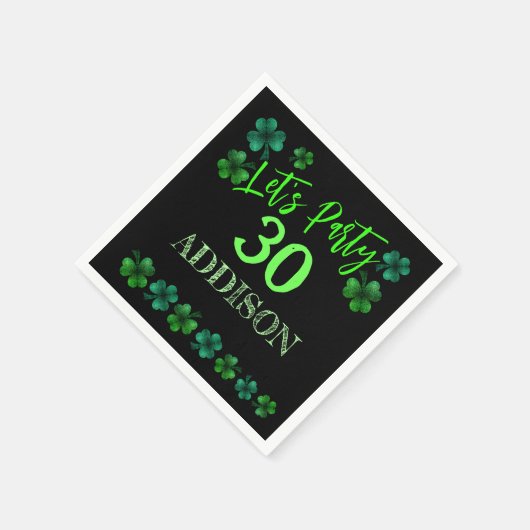 St Patrick Day Birthday Lasse Party Kleeblatt Serviette (Ecke)