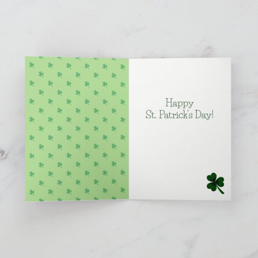 St. Patrick Day Black and Tan Dackel Posing Karte (Innenseite)