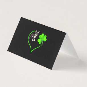 St Patrick Day Boston Terrier Dog Mama Vater Kleeb