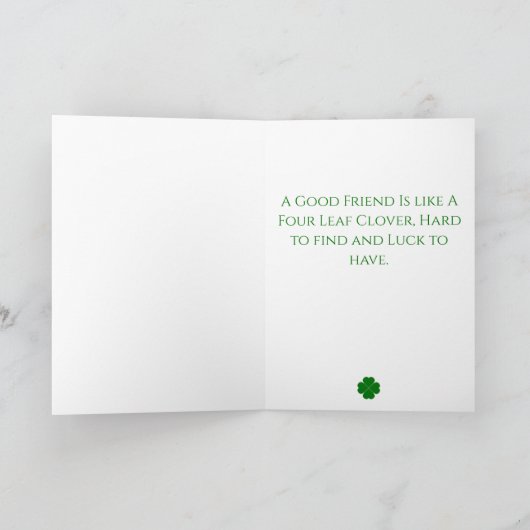 St Patrick Day Card mit Vierblättriges Kleeblatt Karte (Innenseite)
