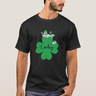 St Patrick Day Cat Lucky Kleeblatt Green Color Fun T-Shirt