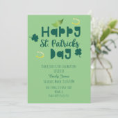 St Patrick Day Celebration Event Green Cloue Einladung (Stehend Vorderseite)