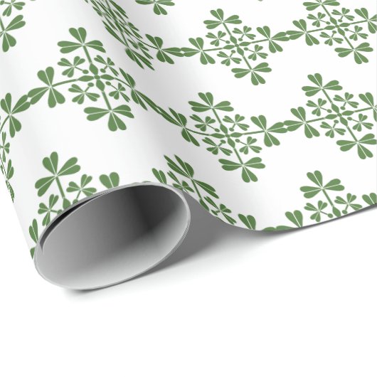 St Patrick Day Clovers Kleeblatts Irish Green Geschenkpapier (Rolleneckpunkt)