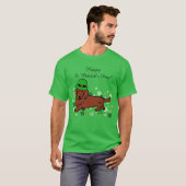 St. Patrick Day Dackel Cartoon 2 T-Shirt (Vorne ganz)