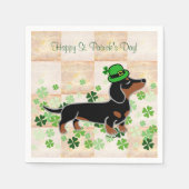 St. Patrick Day Dackel Cartoon 5 Serviette (Vorderseite)