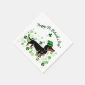 St. Patrick Day Dackel Cartoon 5 Serviette (Ecke)