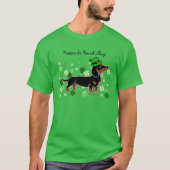St. Patrick Day Dackel Cartoon 5 T-Shirt (Vorderseite)