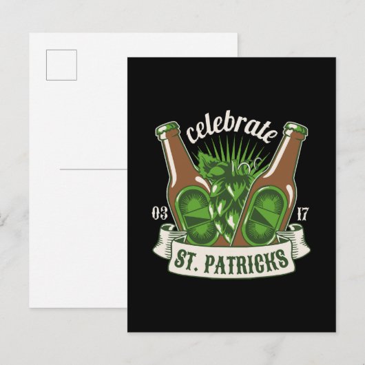 St. Patrick Day Einladungspostkarte (Vorne/Hinten)