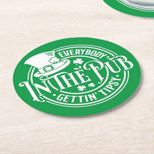 St Patrick Day - Funny Tipsy Tavern Untersetzer (Angewinkelt)