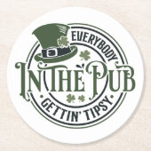 St Patrick Day - Funny Tipsy Tavern Untersetzer (Vorderseite)