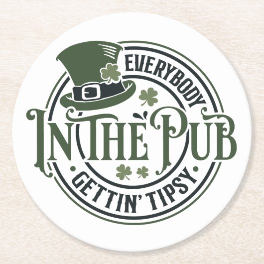 St Patrick Day - Funny Tipsy Tavern Untersetzer (Vorderseite)