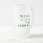 St Patrick Day Green Clover Name Mattglas Bierglas (VorderseiteRechts)