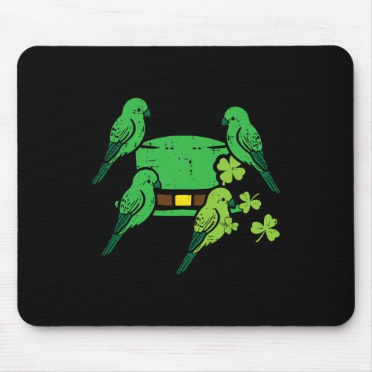 St Patrick Day Hat Birds Saint Paddys Kardinal Men Mousepad (Vorne)