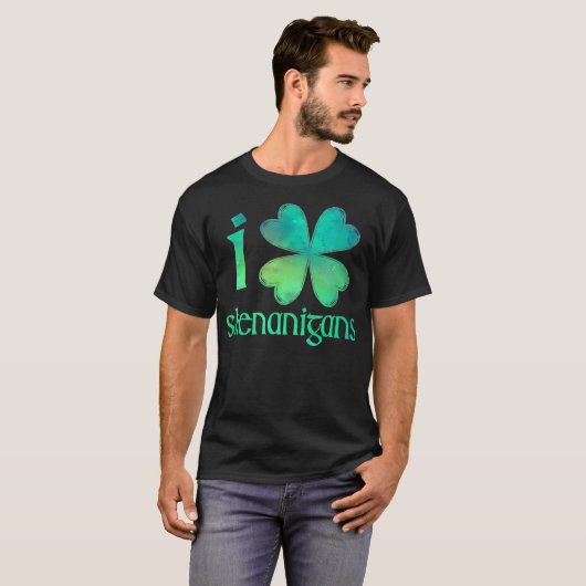St Patrick Day I LIEBE SHENANIGANS Retro Irish T-Shirt (Vorne ganz)